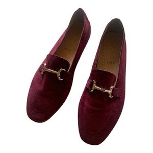 Joie Burgundy leather Suede Bit Loafers with Gold hardware size 9
